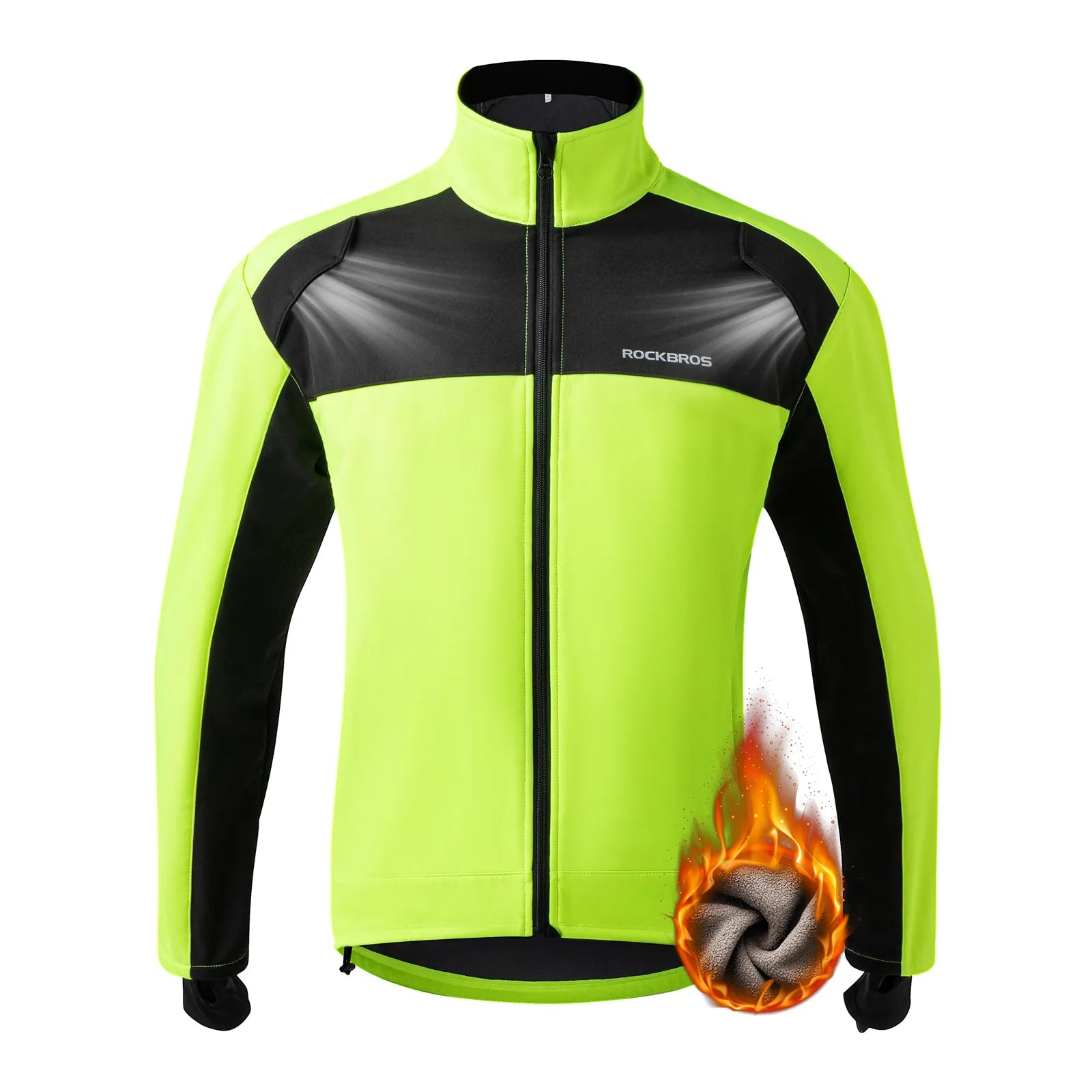 Hi-Vis Thermal Cycling Jacket Water-Resistant Fleece Gear for Winter