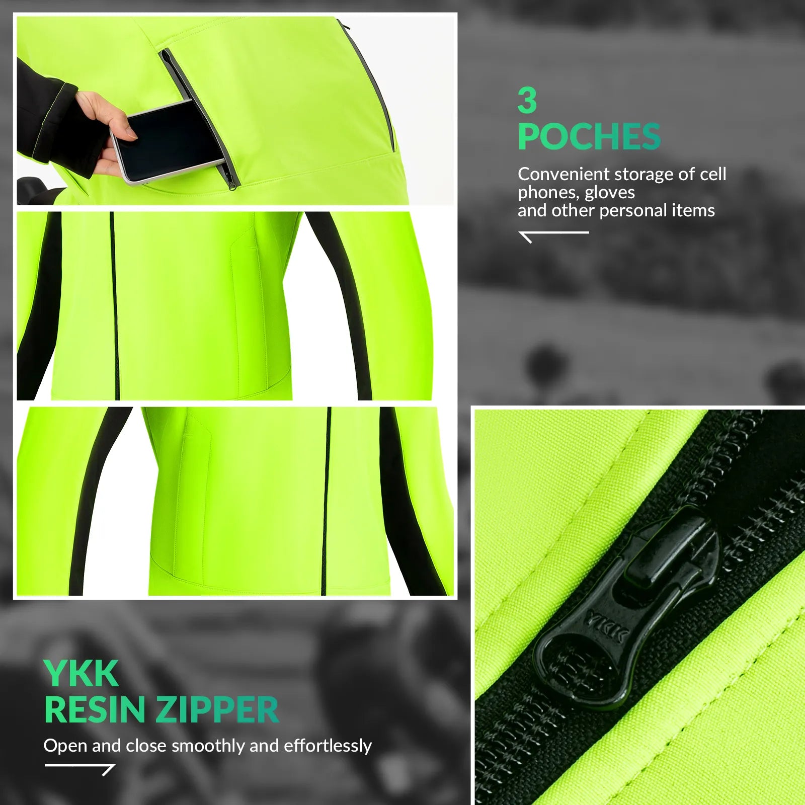 Hi-Vis Thermal Cycling Jacket Water-Resistant Fleece Gear for Winter