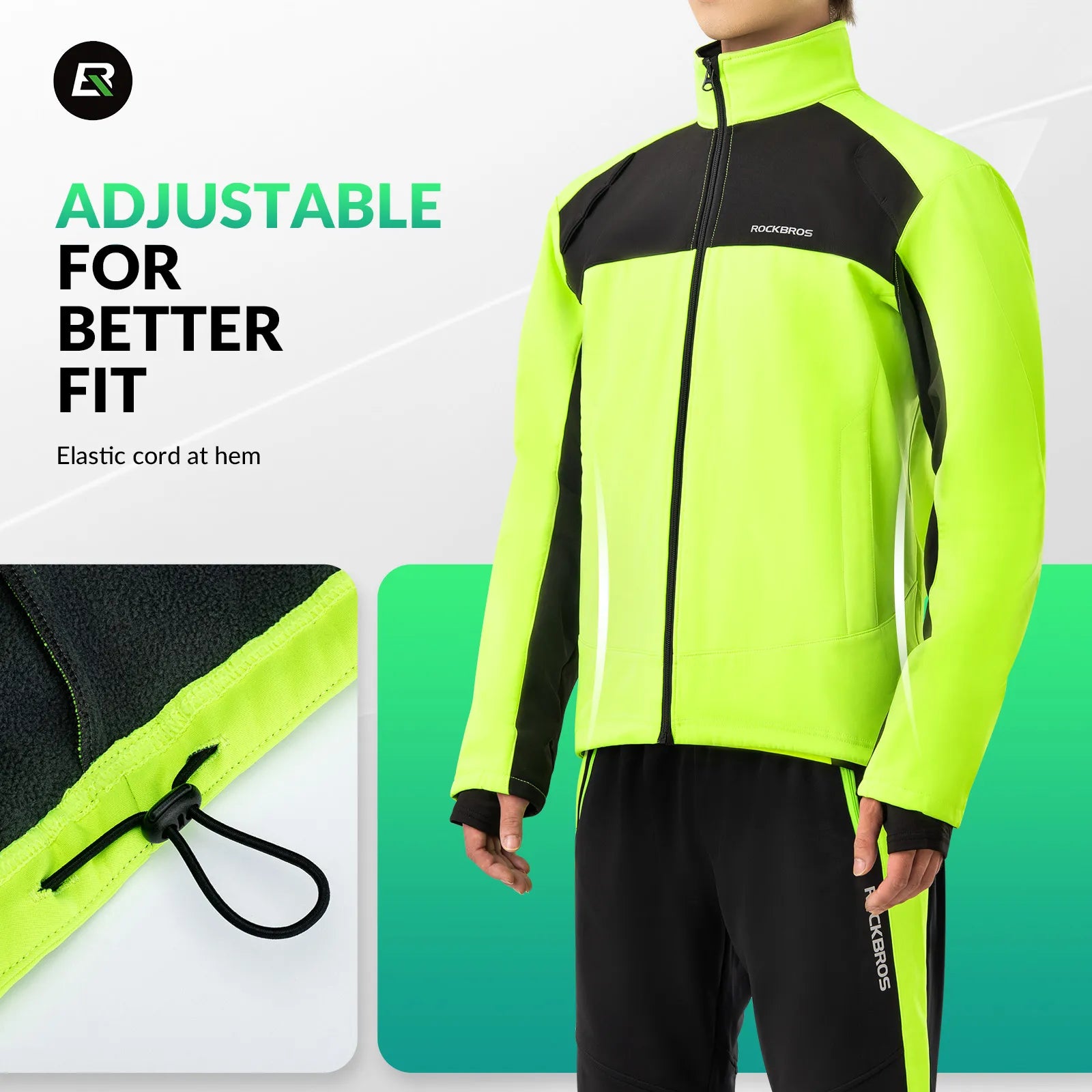 Hi-Vis Thermal Cycling Jacket Water-Resistant Fleece Gear for Winter