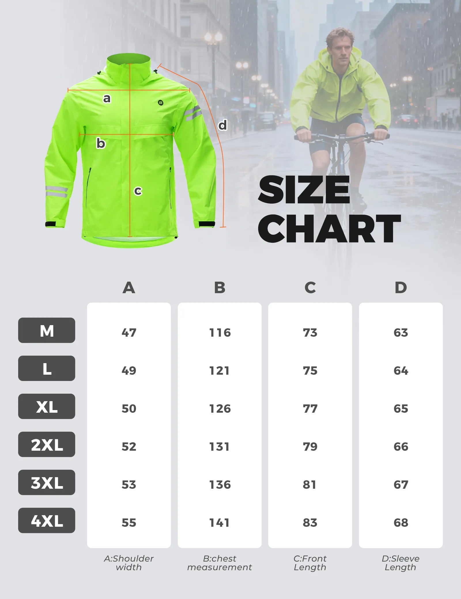Rockbros Fully Sealed Rainproof Cycling Jacket in Hi-Vis Yellow - Professional Waterproof Rain Gear for Cyclists.