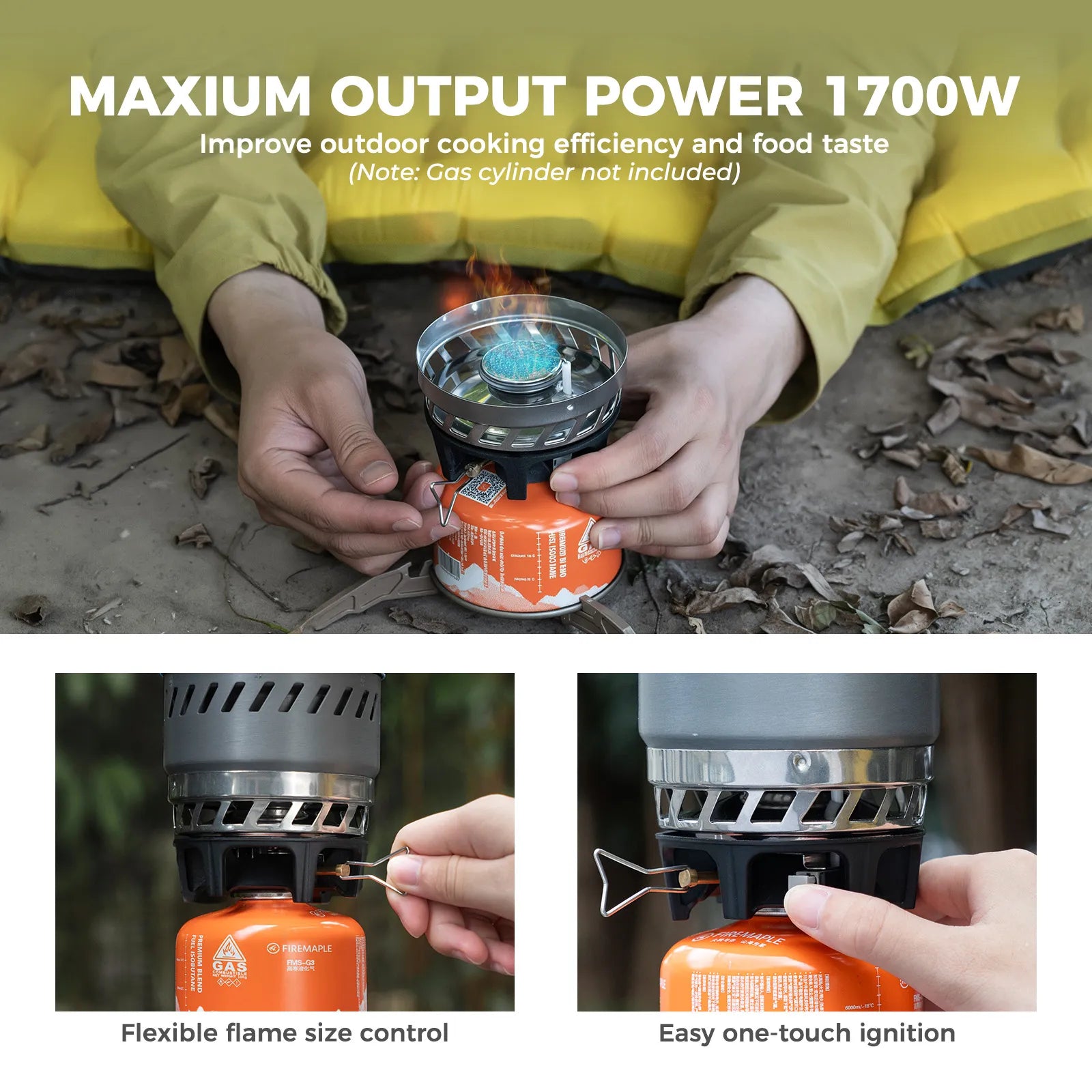 Qunature Portable High-Efficiency Camping Stove System with Integrated Pot for Hiking.
#color_khaki