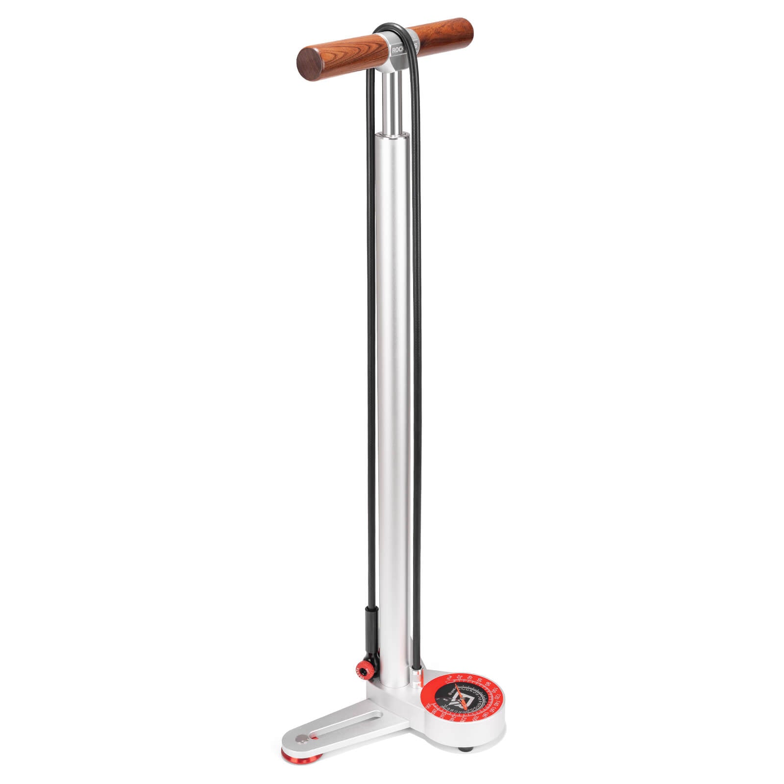 rockbros aluminium high pressure bike floor pump for road and mountain bikes.
#color_silver