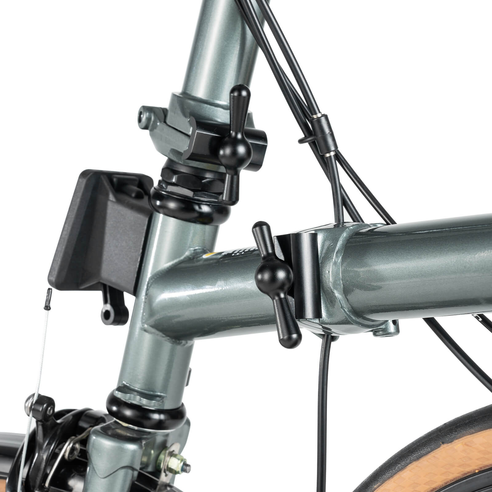 ROCKBROS 16 inch folding bicycle for urban commuting.
#color_ice cloud grey