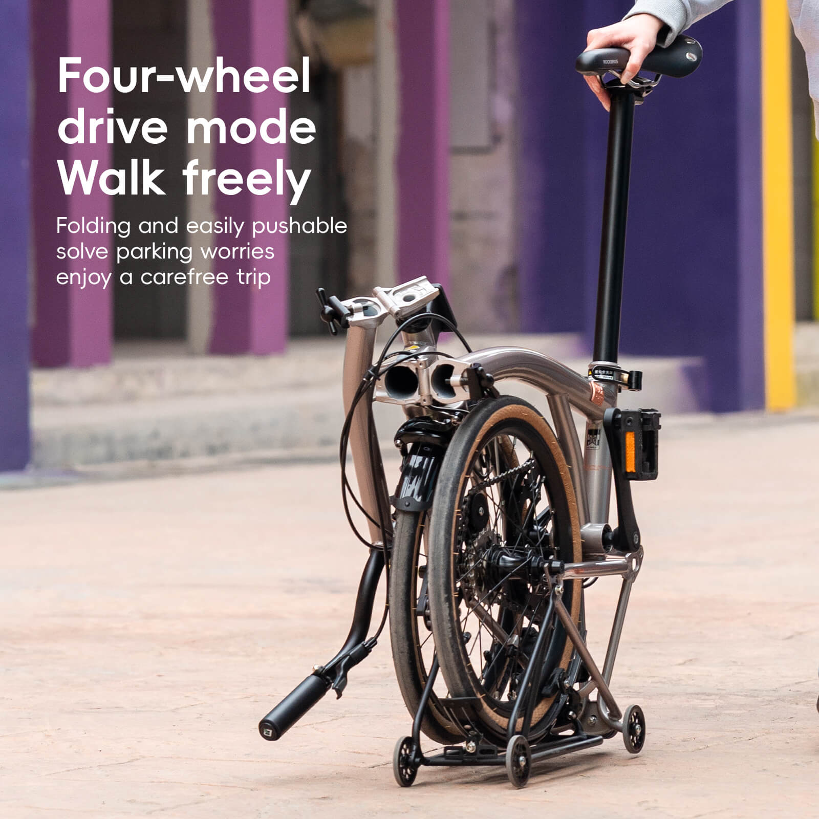 ROCKBROS HRS Urban Folding Bike 16 Inch - Folded Compact View