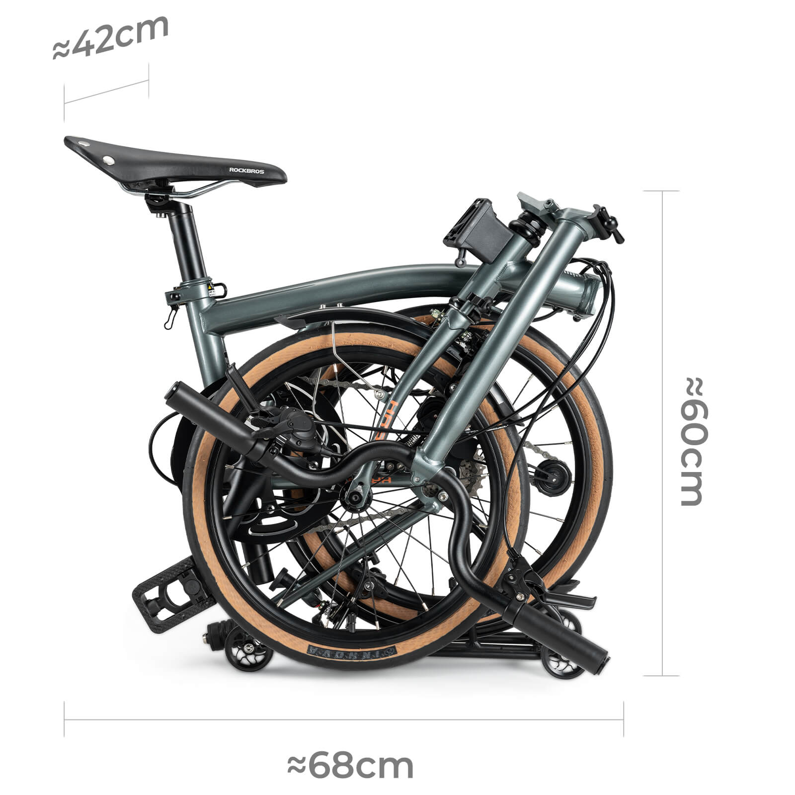 ROCKBROS HRS Urban Folding Bike 16 Inch - Folded Compact View