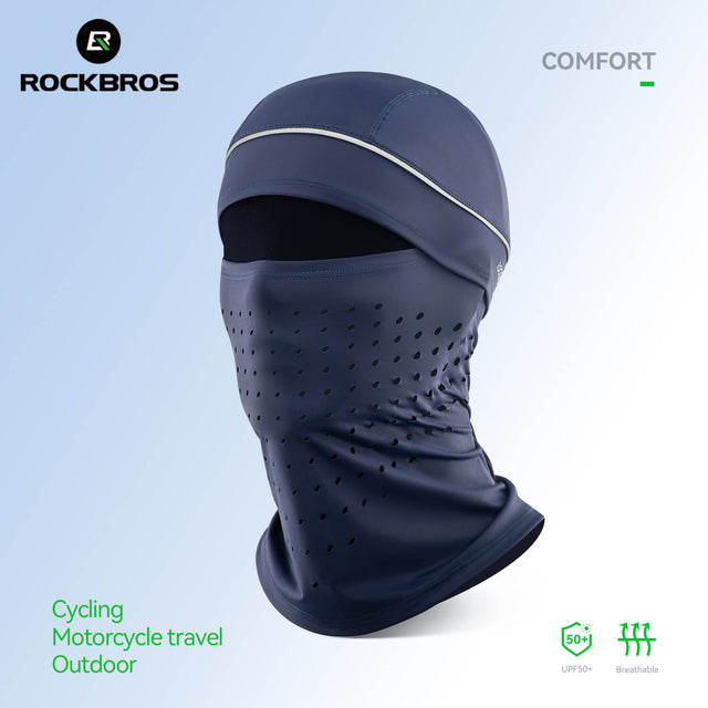 ROCKBROS ice silk cycling balaclava with sun protection for full face coverage in outdoor riding