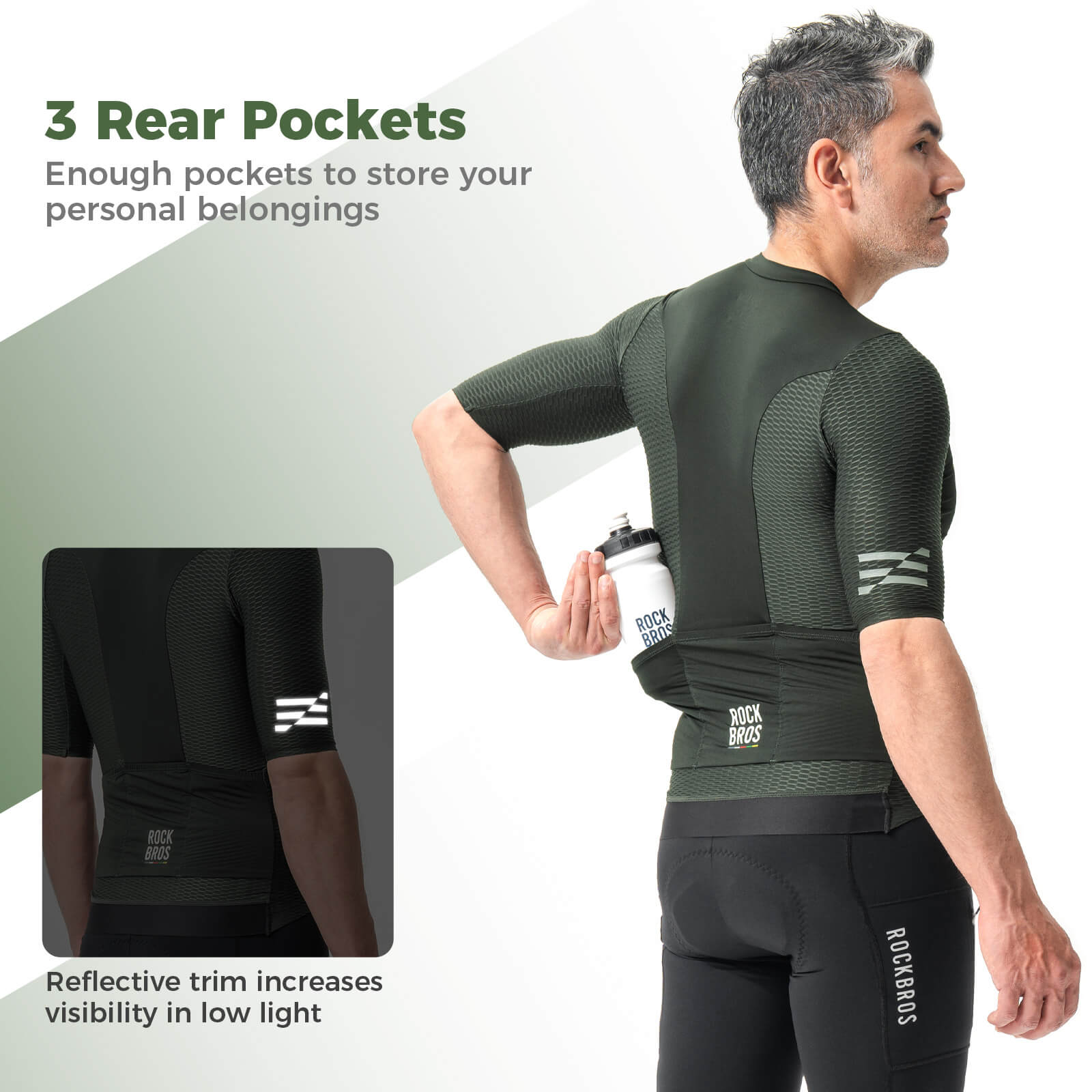 rockbros performance men’s cycling jersey for daily road rides.