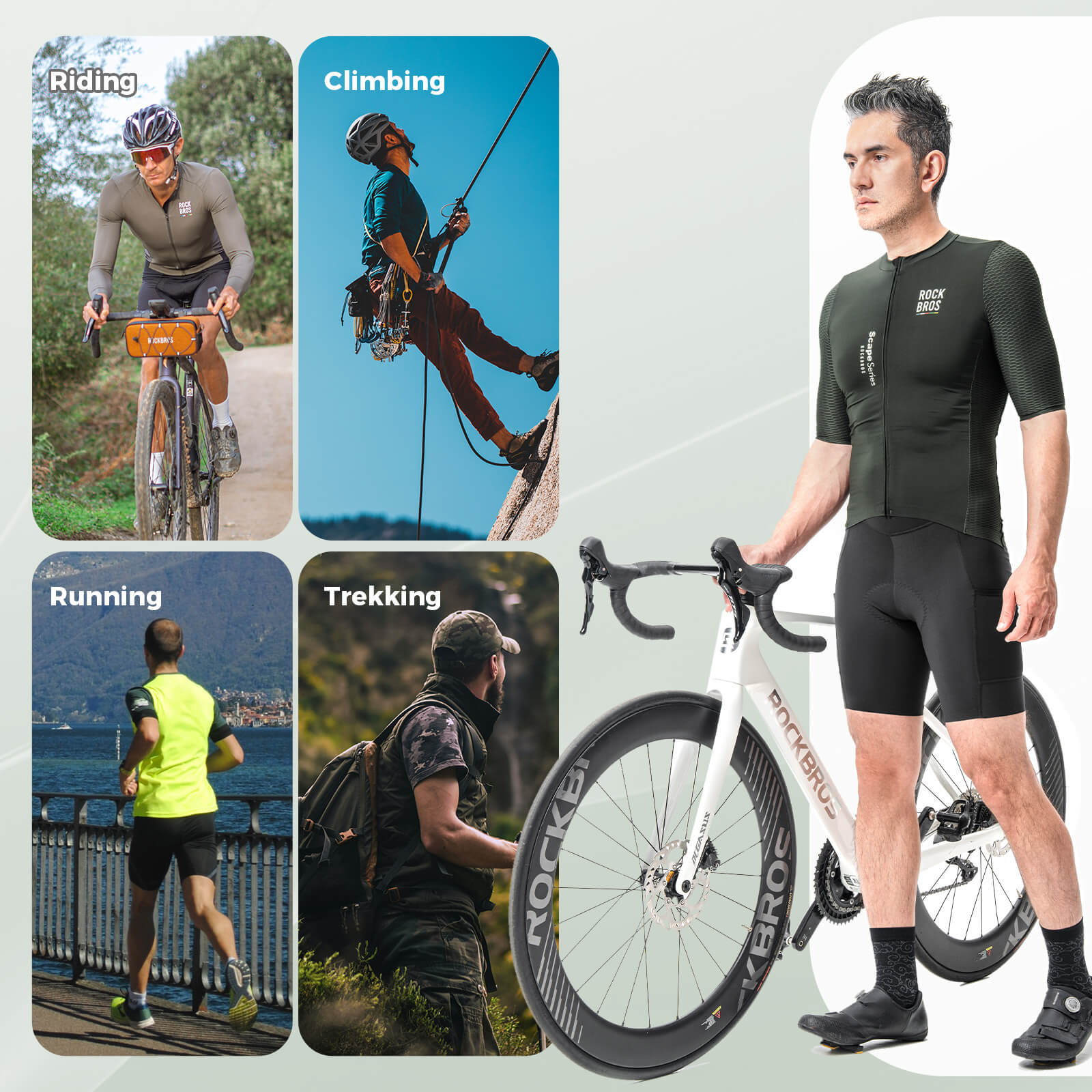 rockbros performance men’s cycling jersey for daily road rides.