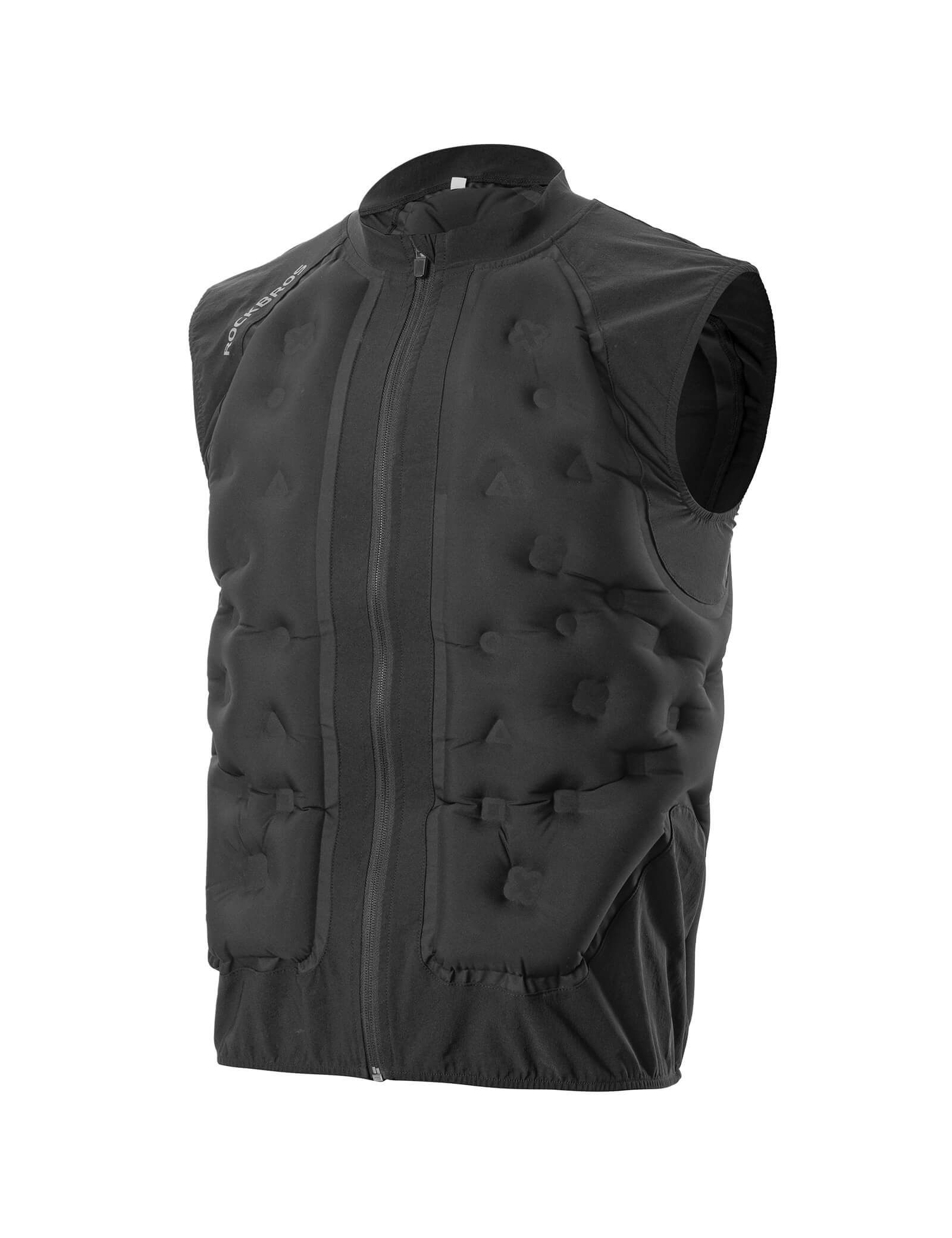 ROCKBROS Unisex Inflatable Vest - All-Weather Smart Temperature Regulating Bodywarmer in Black