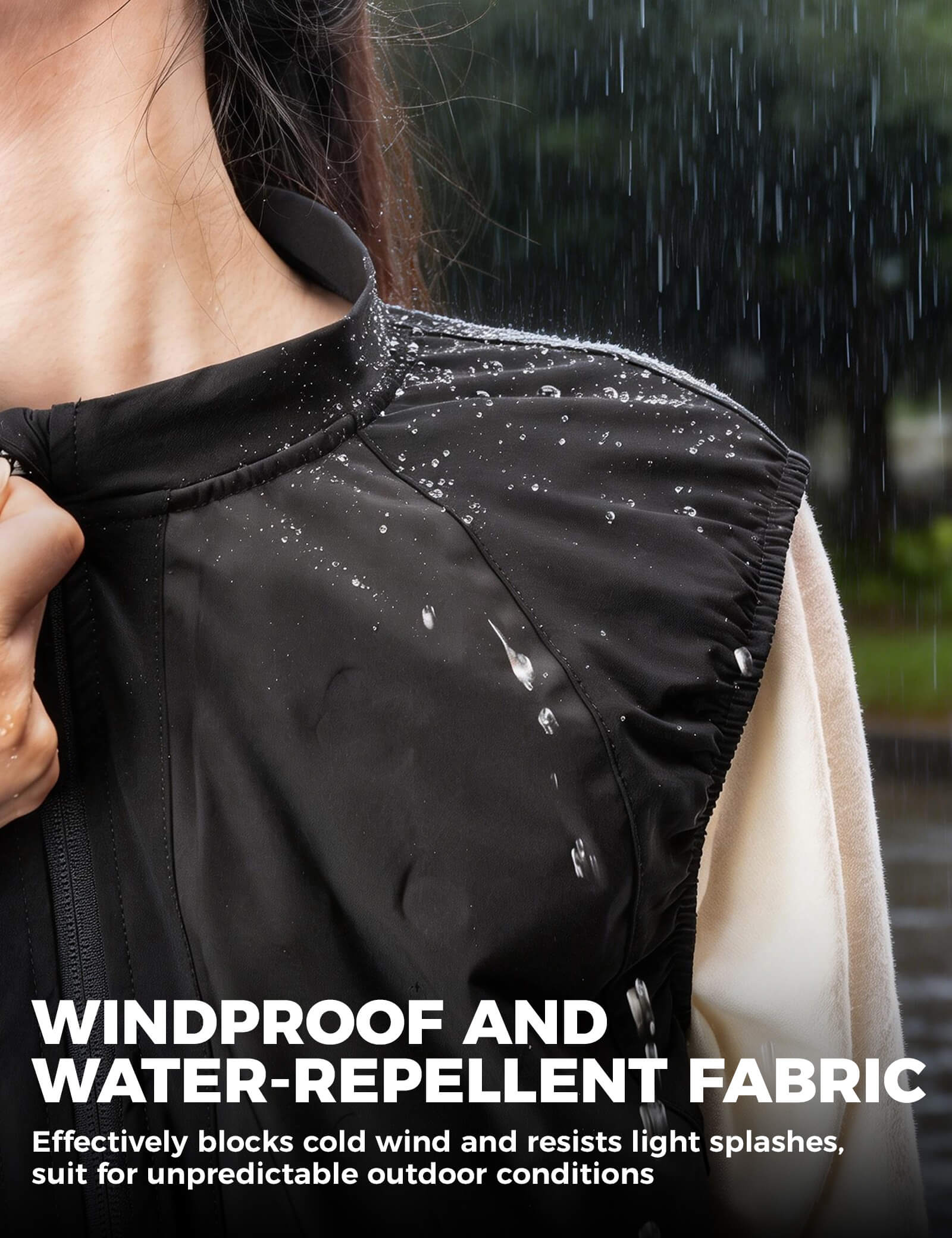 ROCKBROS Unisex Inflatable Vest - All-Weather Smart Temperature Regulating Bodywarmer in Black