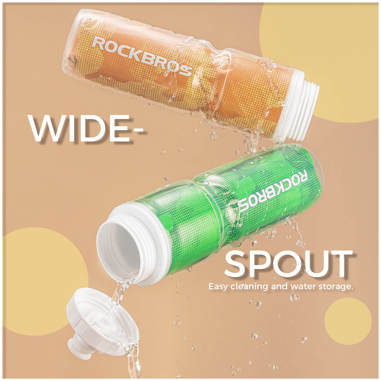 rockbros insulated cycling water bottle for outdoor rides.
#color_black