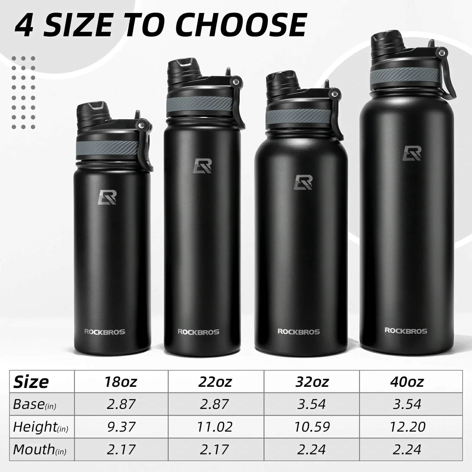 rockbros insulated cycling water bottle stainless steel bpa free.
#options_Black 650ml