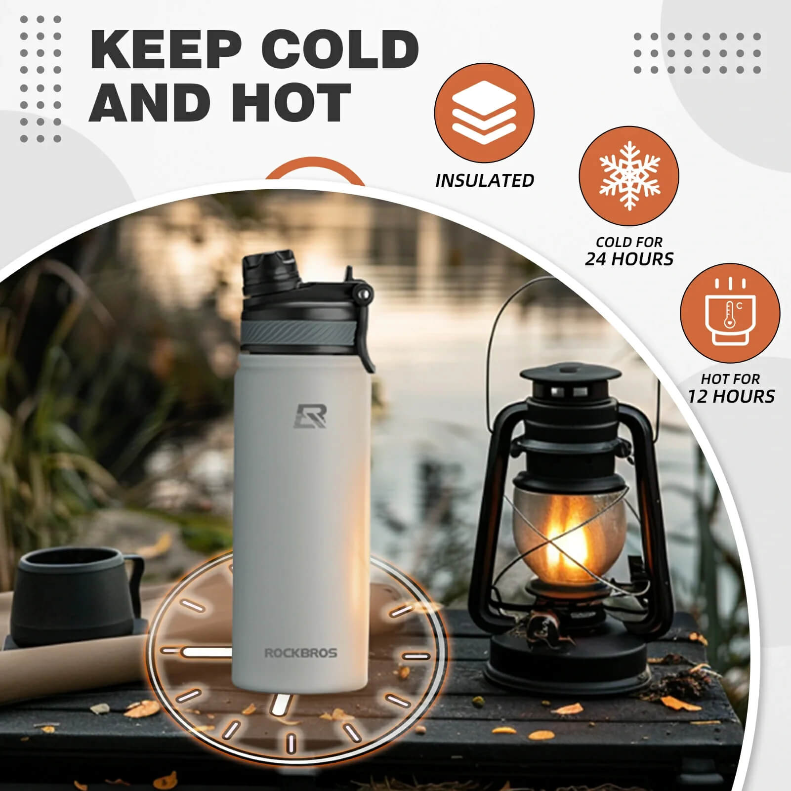 rockbros insulated cycling water bottle stainless steel bpa free.
#options_White 650ml