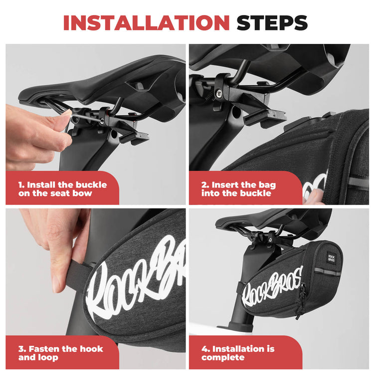 rockbros portable flash series bike saddle bag for cycling trips
#color_red