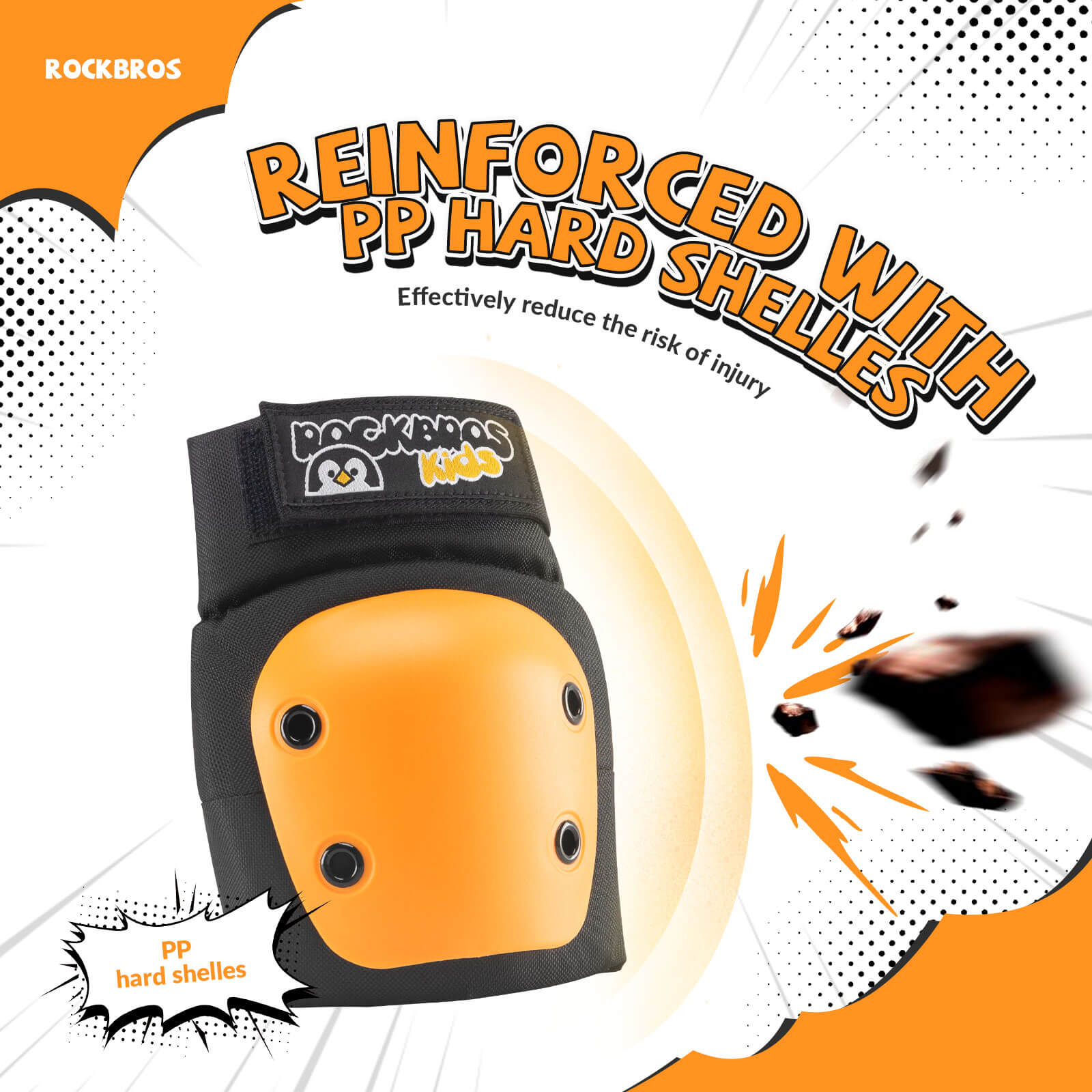 ROCKBROS kids protective pads set for skateboarding and riding.