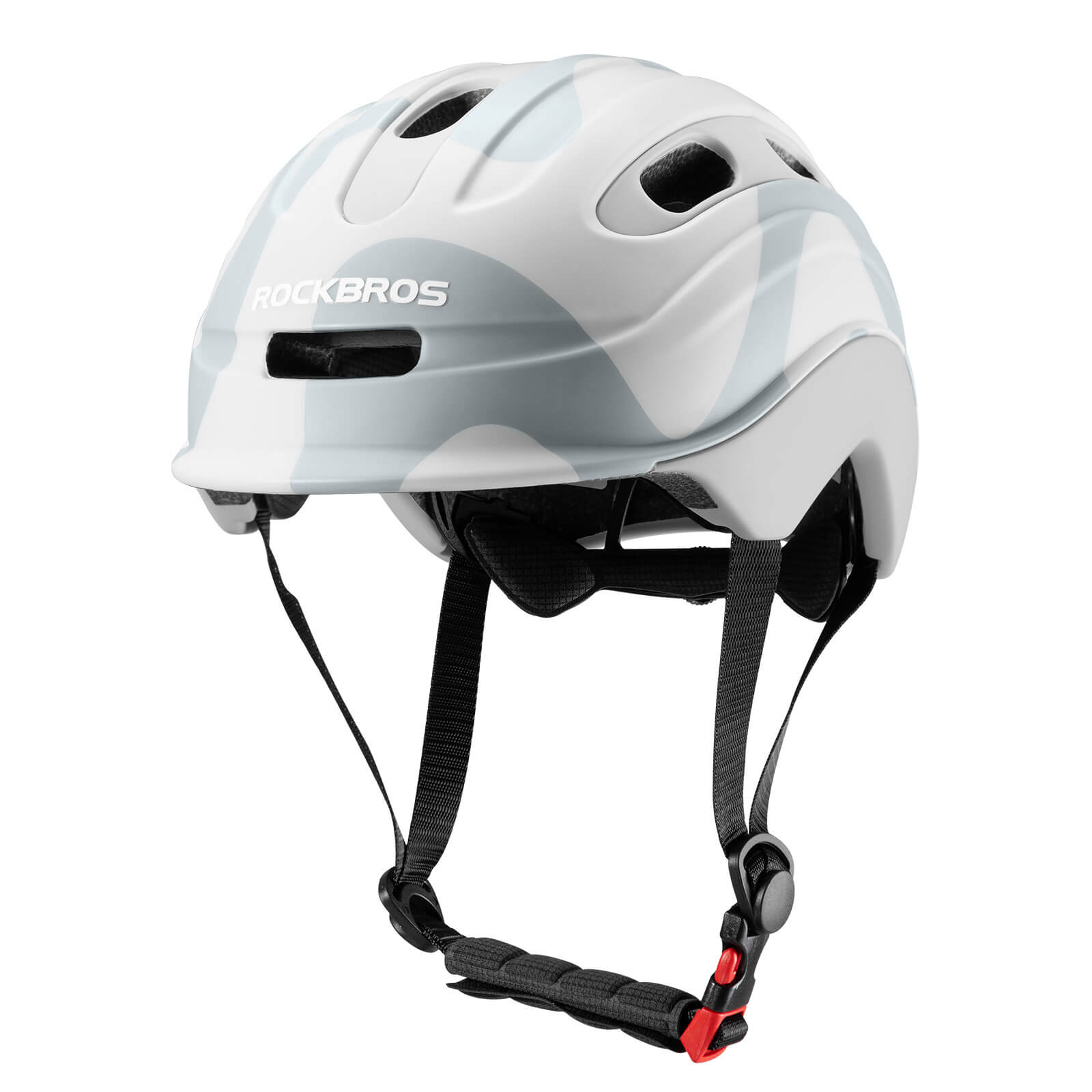 ROCKBROS kids’ bike helmet front view with lightweight protection.
#option_cloud grey