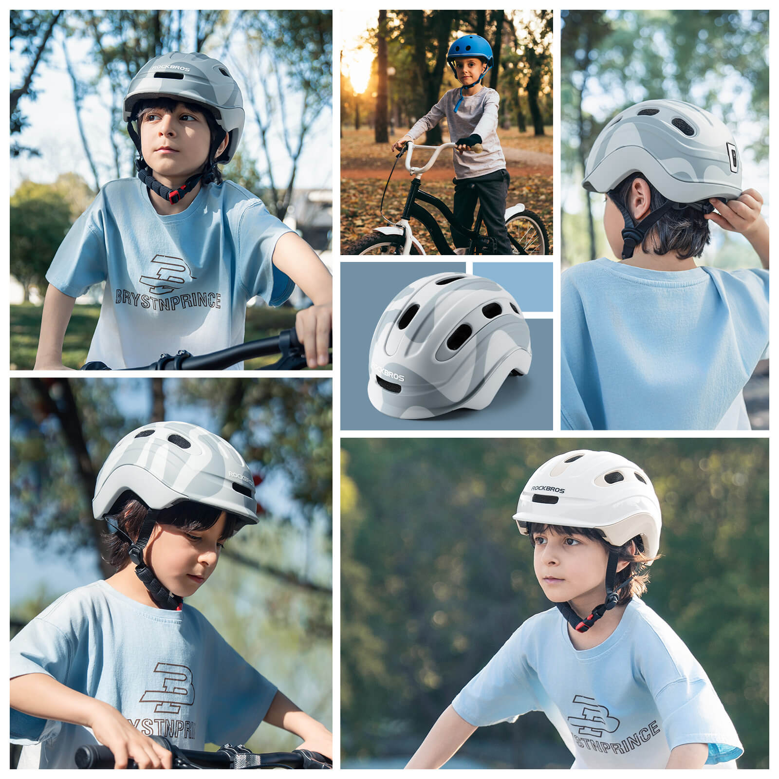 ROCKBROS kids’ bike helmet front view with lightweight protection.
#option_ocean tea