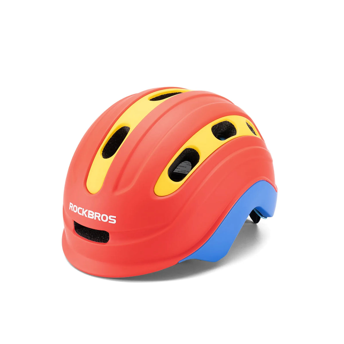 ROCKBROS kids’ bike helmet front view with lightweight protection.
#option_red