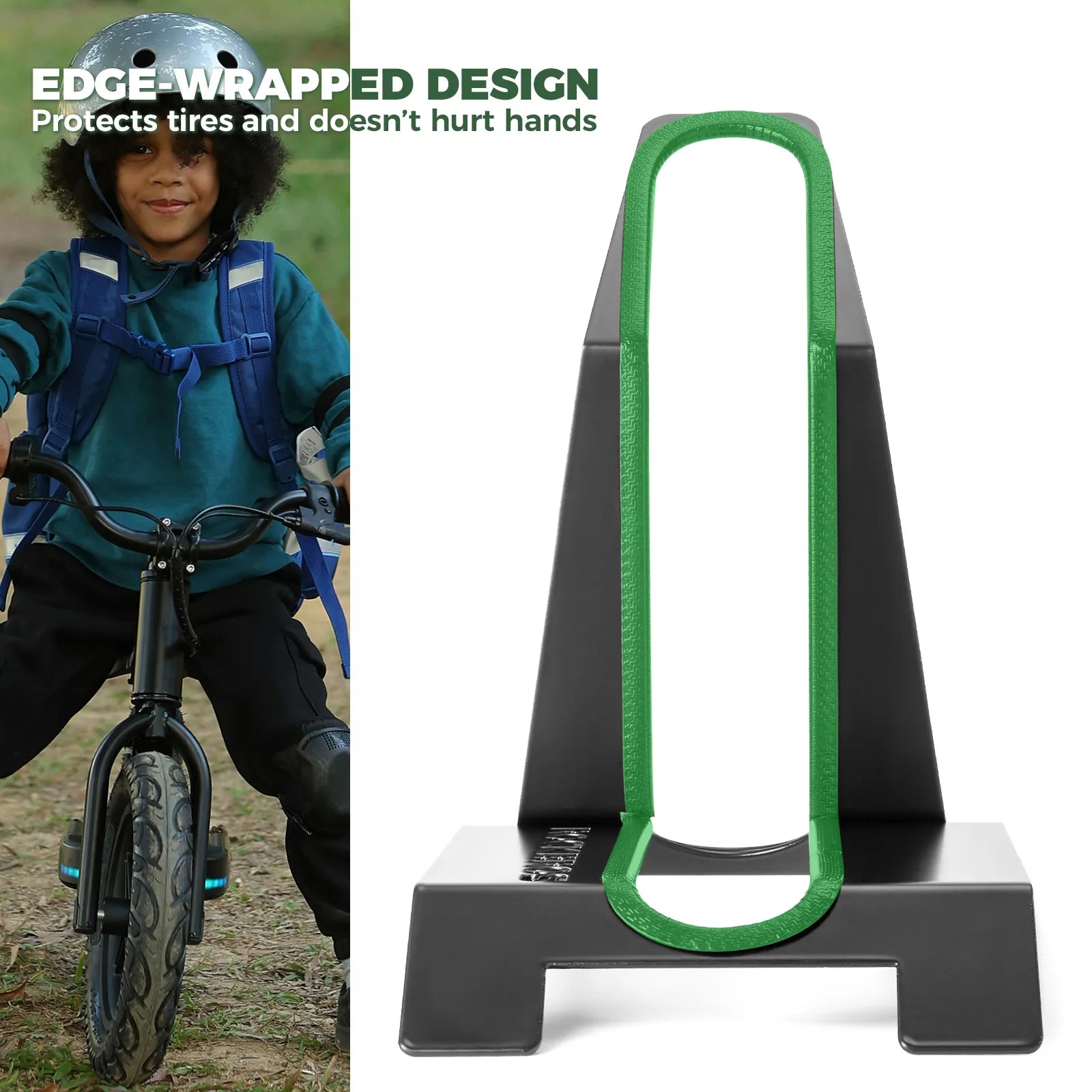 Rockbros L-Shape Kids Bike Stand - Portable Floor Parking Rack for 12" Bicycles, Scooters and Balance Bikes.
#color_black