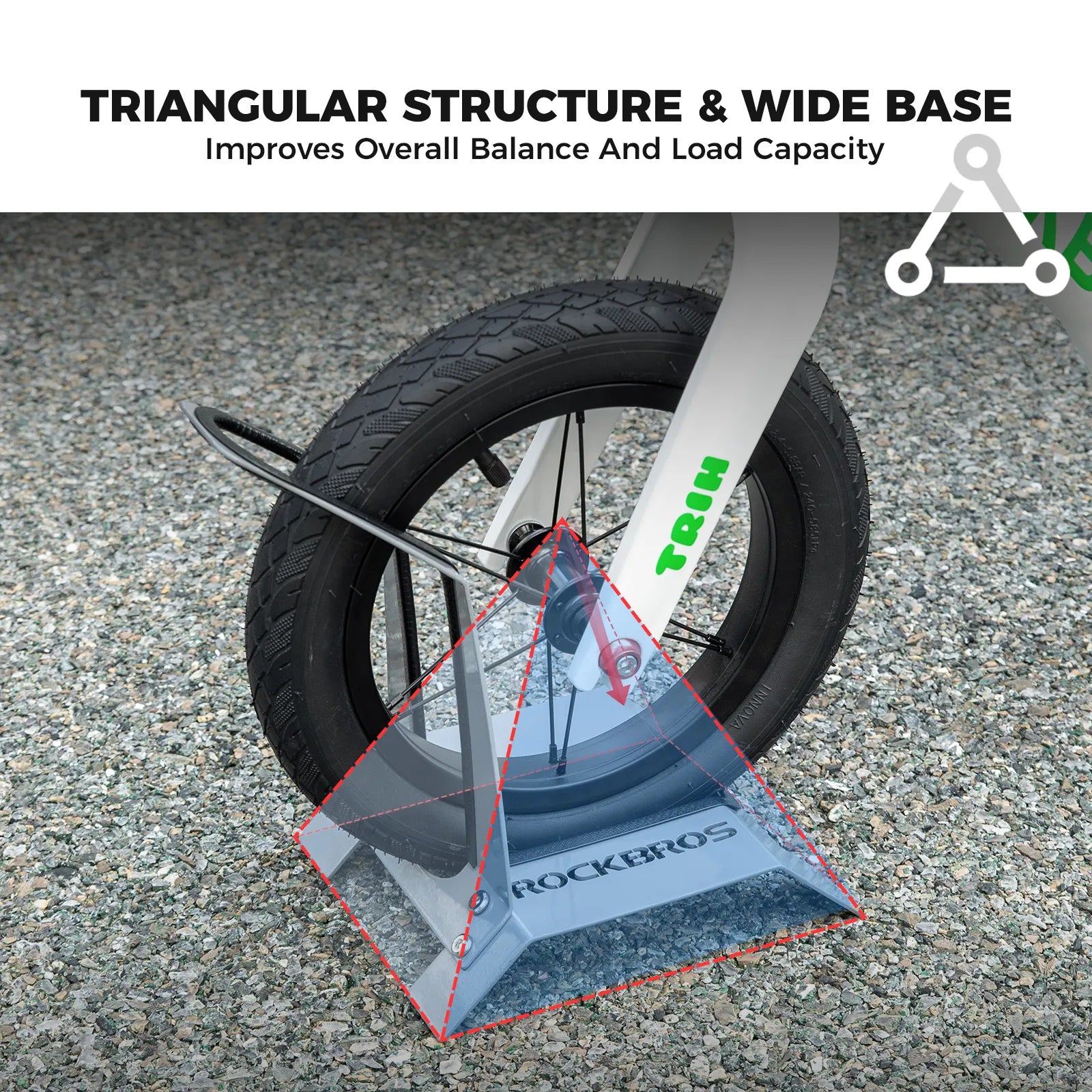 Rockbros L-Shape Kids Bike Stand - Portable Floor Parking Rack for 12" Bicycles, Scooters and Balance Bikes.
#color_grey