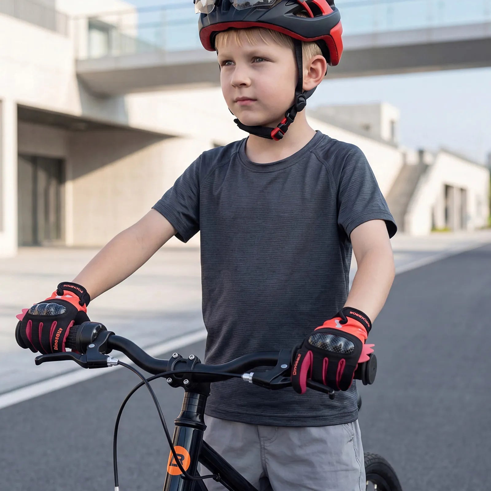ROCKBROS Kids Full Finger Sports Gloves with Impact Resistant PVC Knuckle Guard for Cycling and BMX.
#color_purple