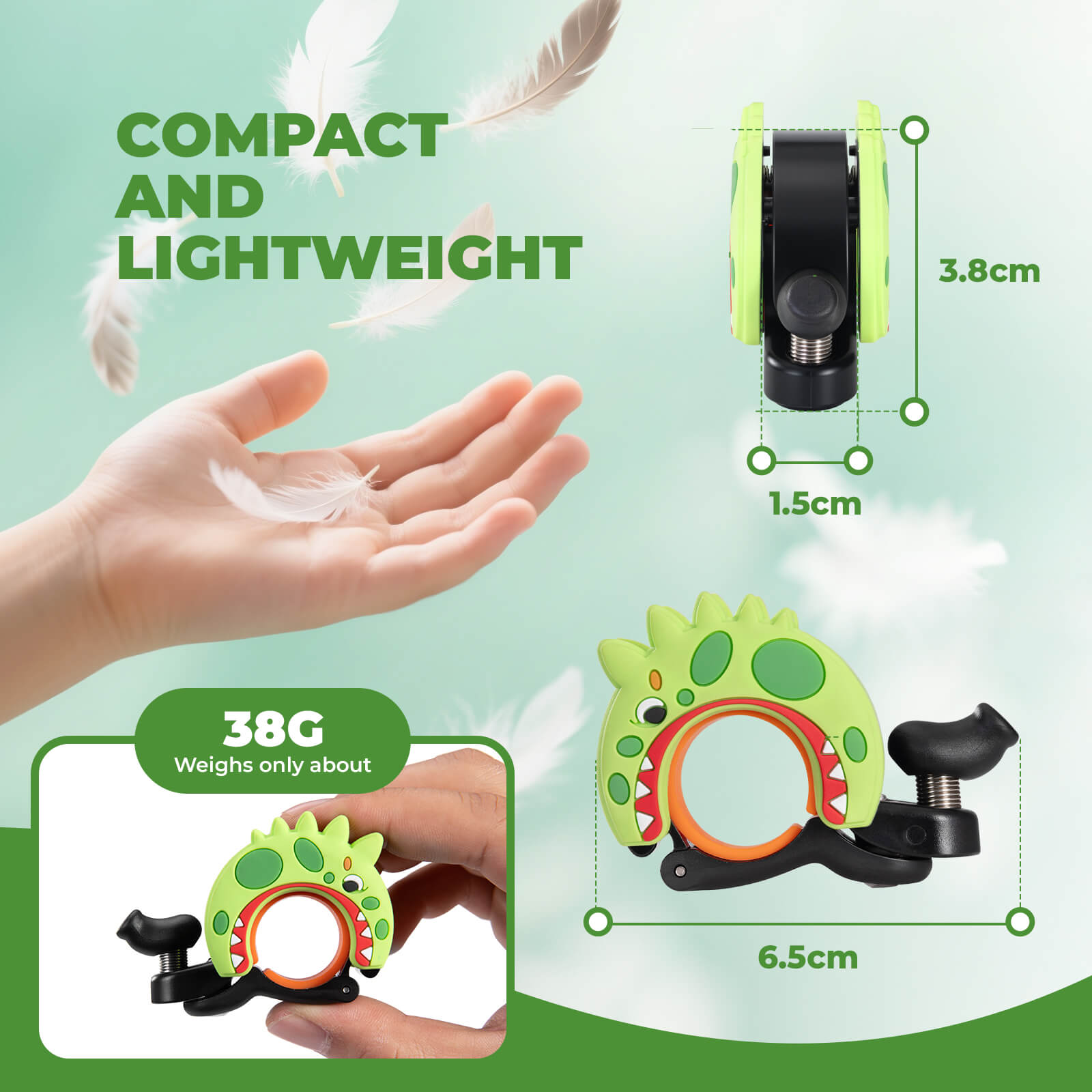 rockbros kids cartoon bike bell for children’s bikes.
#option_dinosaur