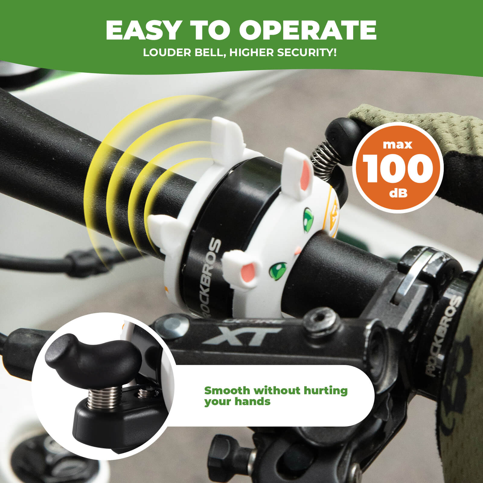 rockbros kids cartoon bike bell for children’s bikes.
#option_rabbit