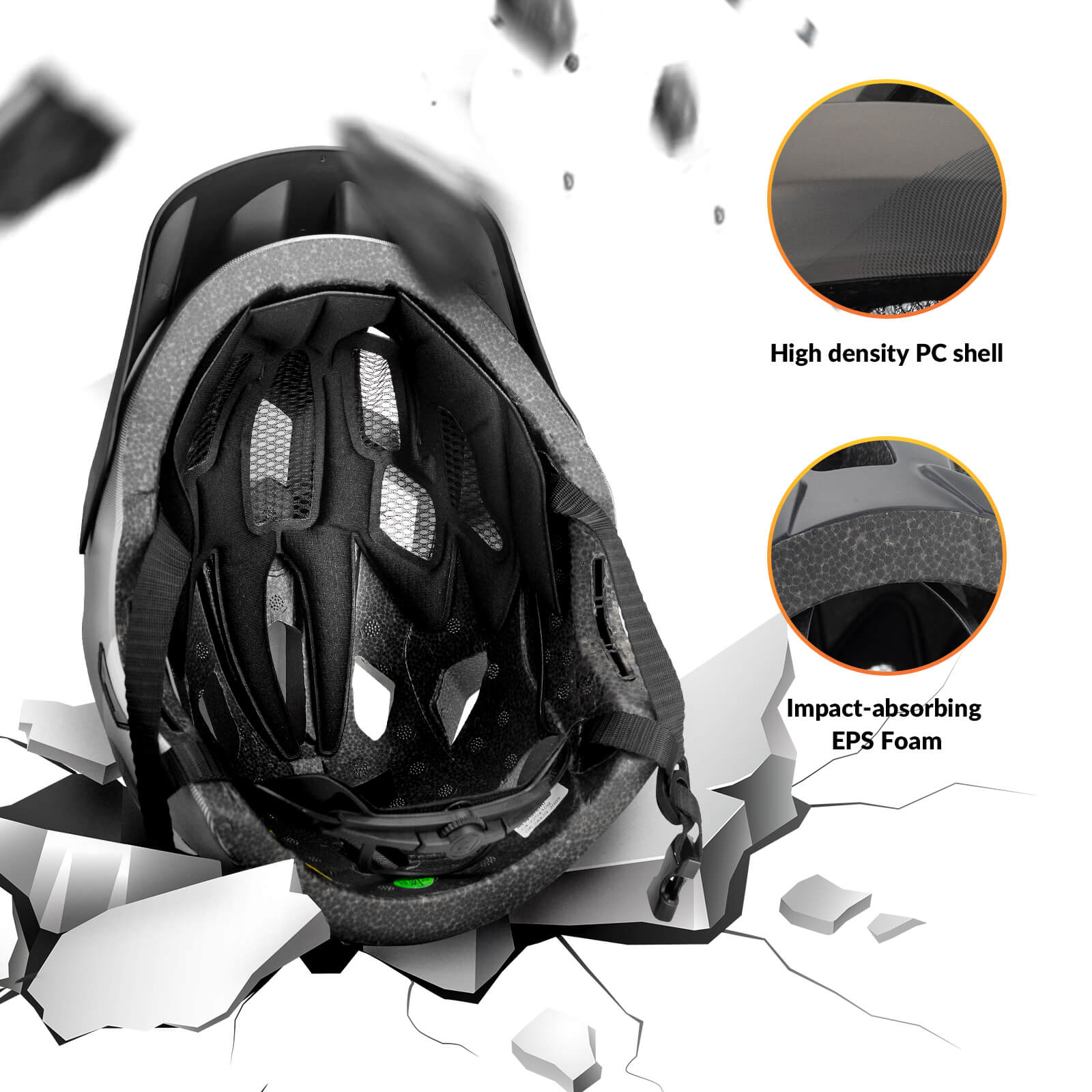 rockbros kids helmet TS-61 with impact protection and comfort padding
#color_white