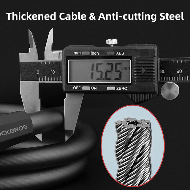 rockbros led security bike lock 5 digit combination for night cycling
