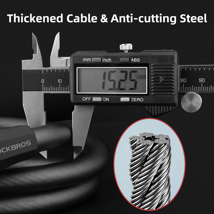 rockbros led security bike lock 5 digit combination for night cycling