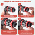 rockbros led security bike lock 5 digit combination for night cycling