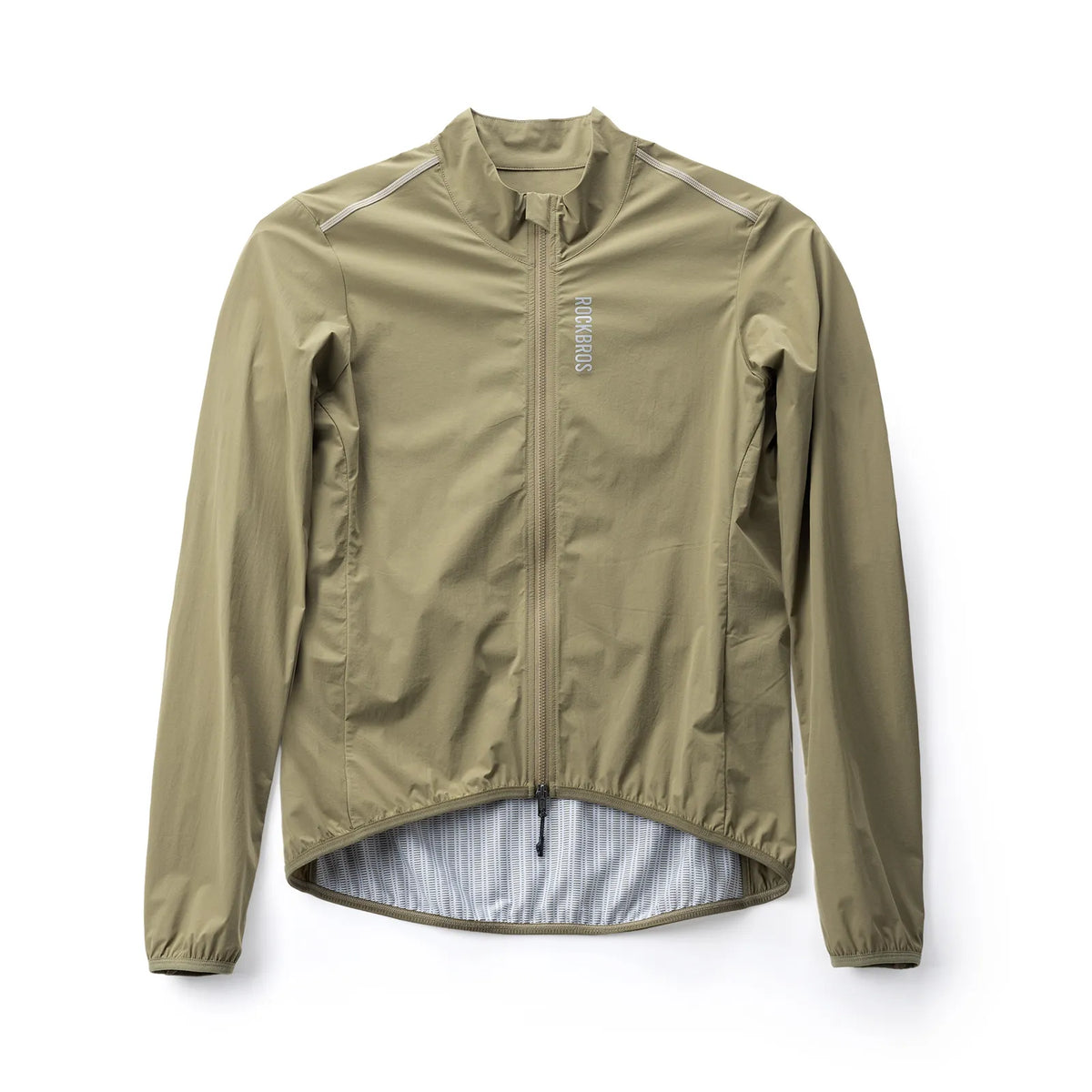 ROCKBROS lightweight windproof cycling jacket with breathable mesh back.
#colour_beige
