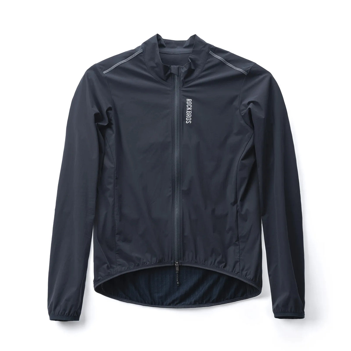 ROCKBROS lightweight windproof cycling jacket with breathable mesh back.
#colour_navy