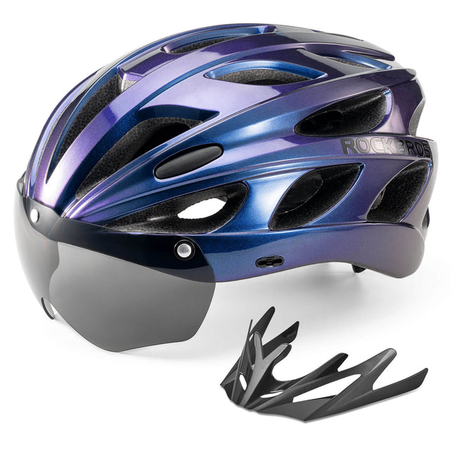 rockbros magnetic goggles cycling helmet for road and mountain biking