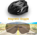 rockbros magnetic goggles cycling helmet for road and mountain biking
