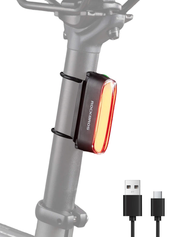 ROCKBROS Magnetic Smart Tail Light with brake sensing and IPX6 waterproof design.