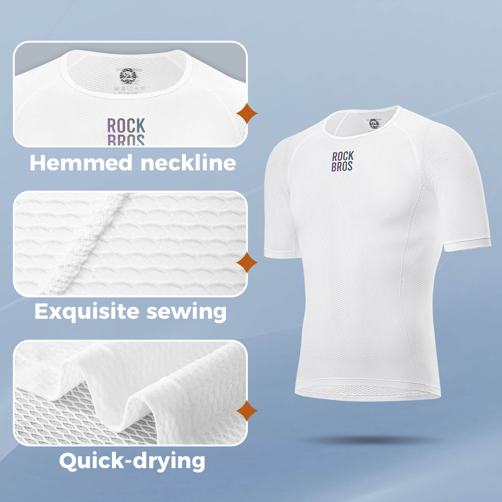 ROCKBROS moisture-wicking short sleeve base layer for gym training.