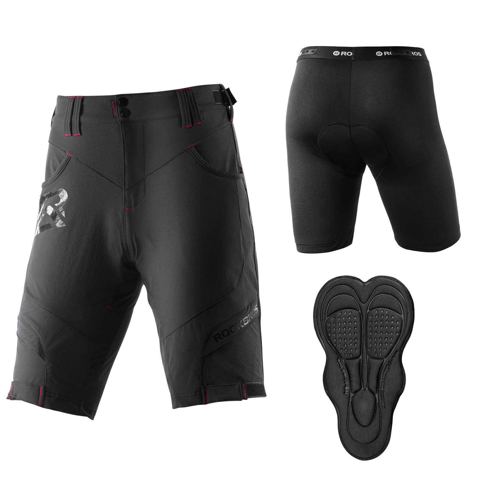 rockbros men’s compression cycling shorts with 4d padding.