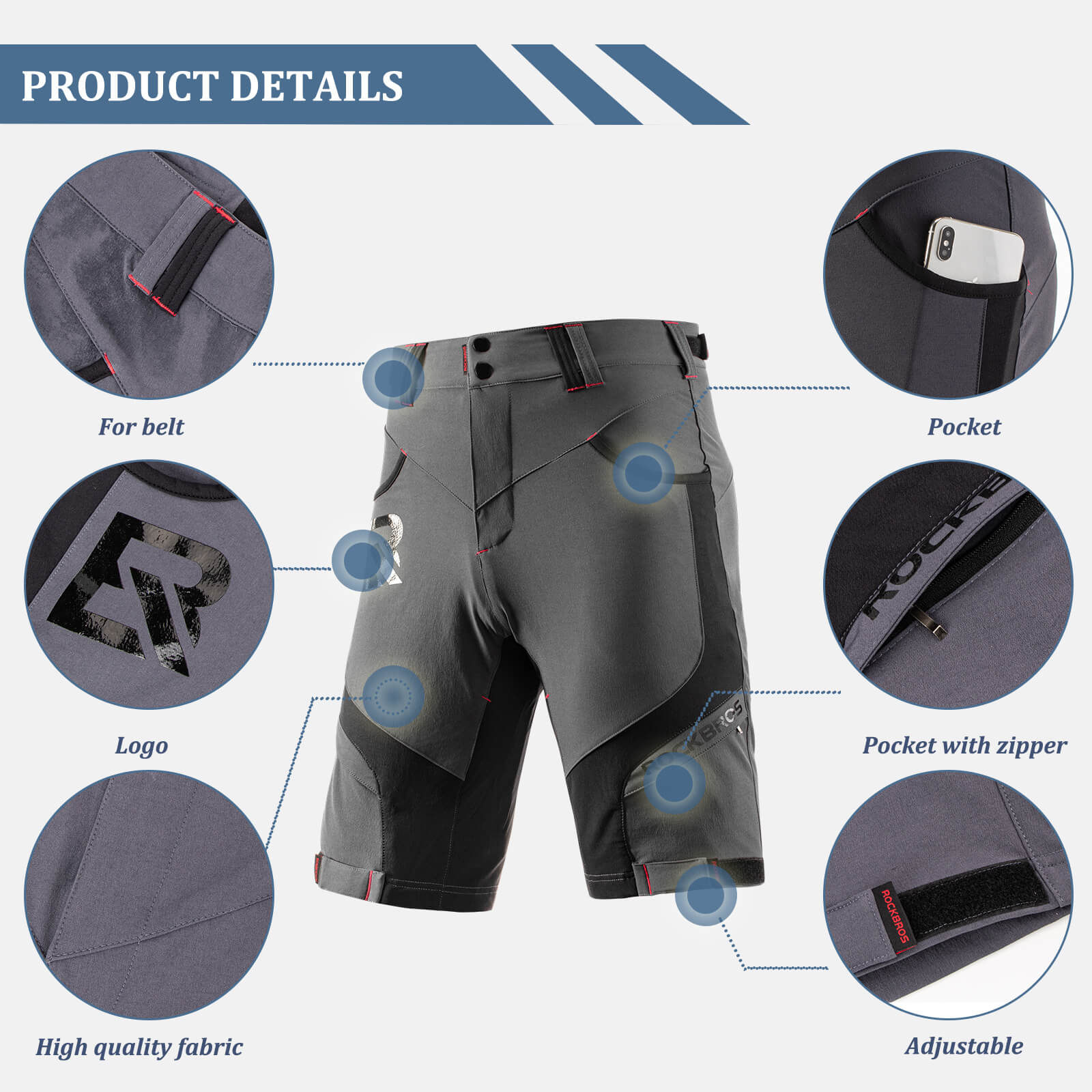 rockbros men’s compression cycling shorts with 4d padding.