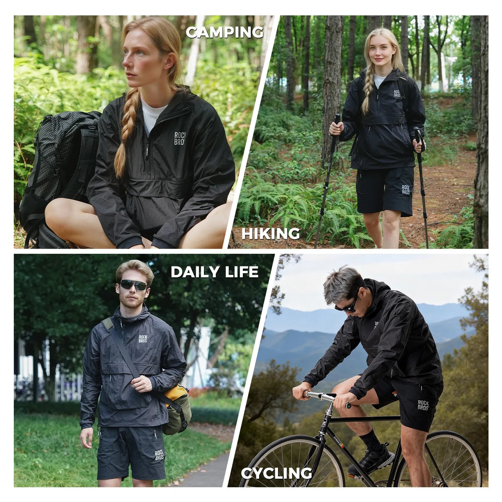 Rockbros Men's Multi-Purpose Cycling Jacket in Black - Urban Commuter Series