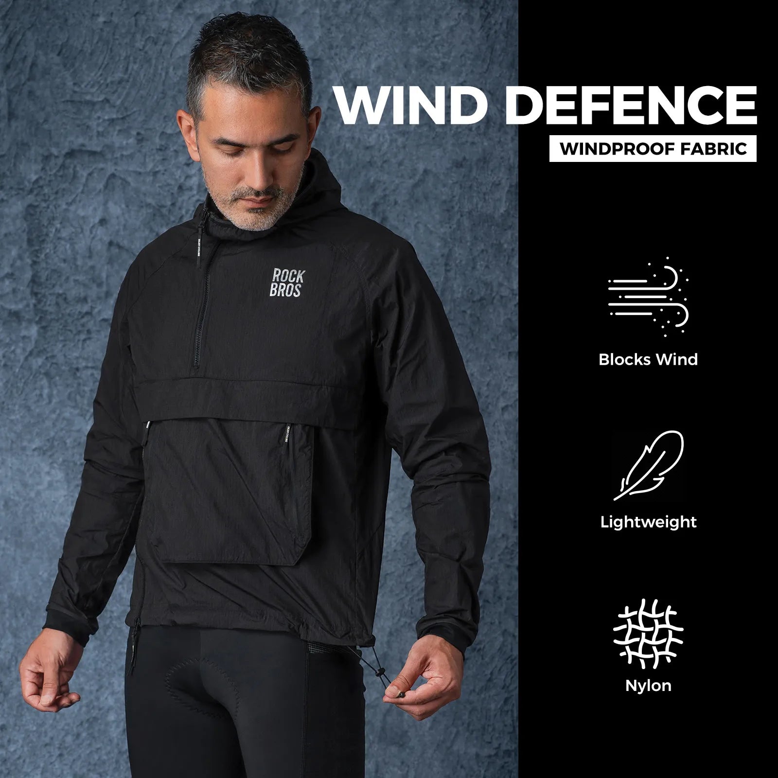 Rockbros Men's Multi-Purpose Cycling Jacket in Black - Urban Commuter Series