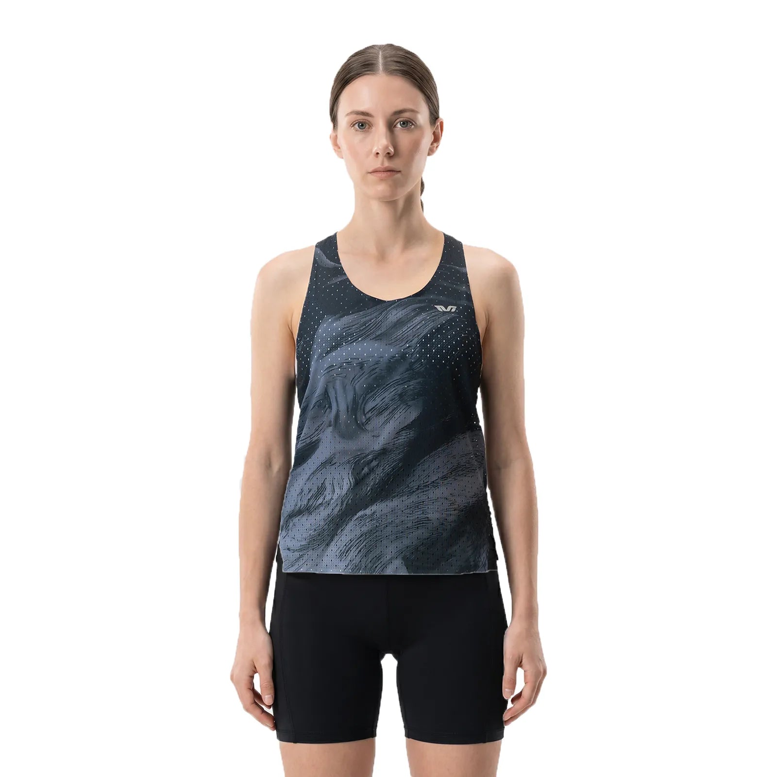 ROCKBROS men's lightweight running singlet in black, breathable quick-dry fabric for race training.
#color_black