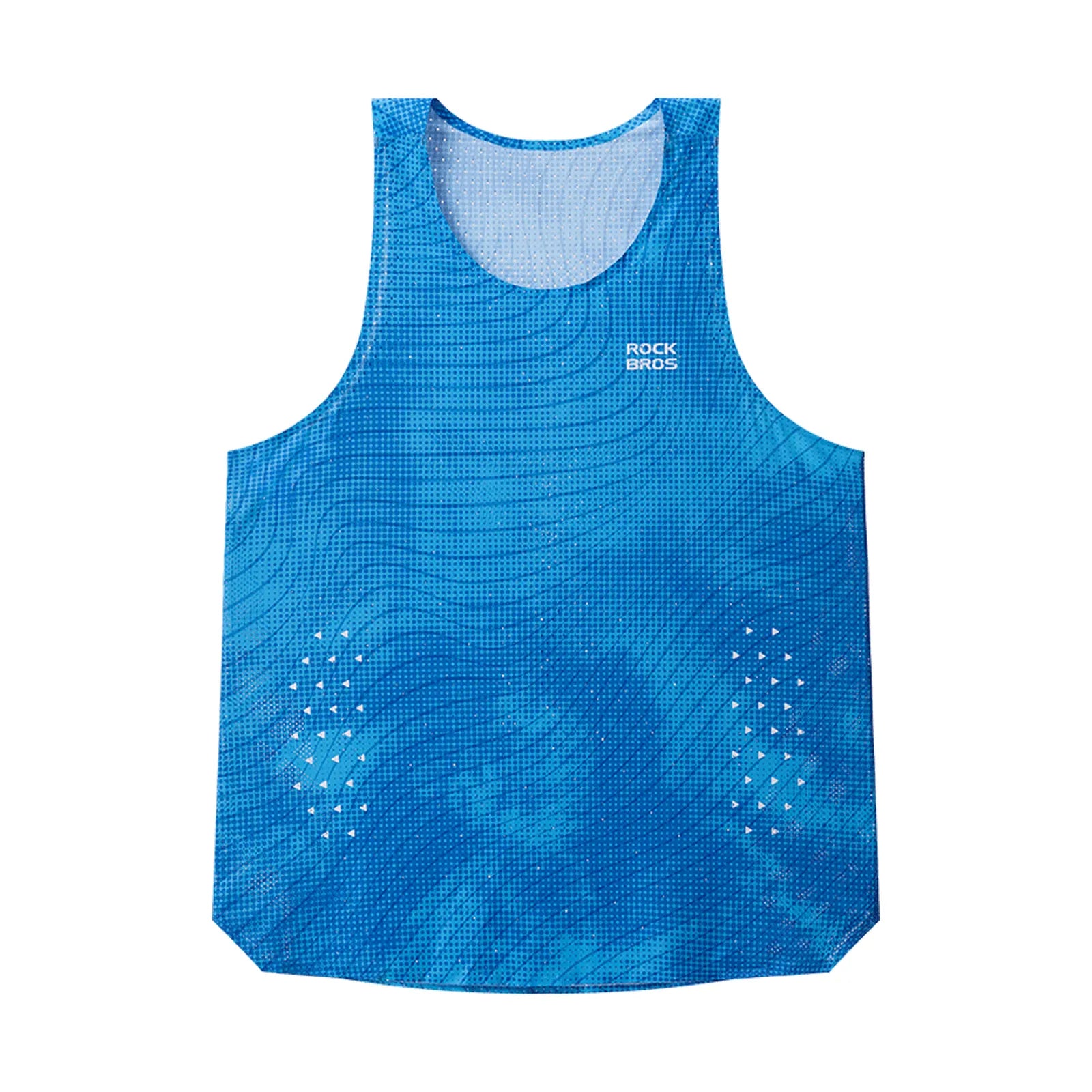 ROCKBROS men's lightweight running singlet in black, breathable quick-dry fabric for race training.
#color_white