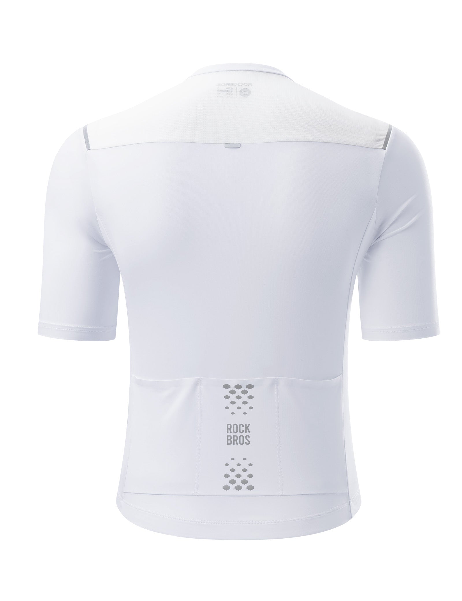 ROCKBROS Men's Short Sleeve Road Cycling Jersey in Front View - Moisture Wicking Athletic Bike Shirt