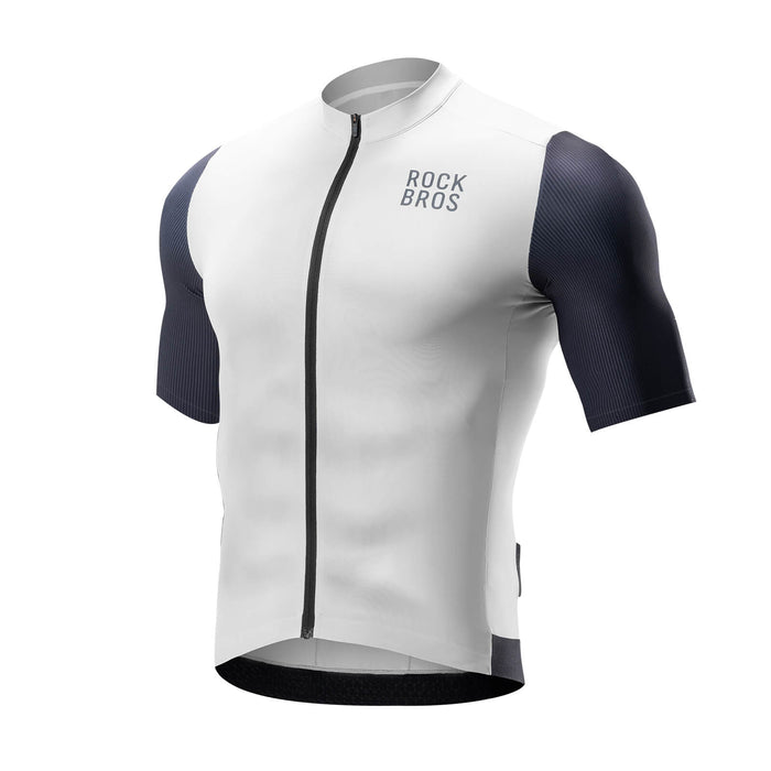 rockbros men’s lightweight breathable cycling jersey for summer rides.
#color_white