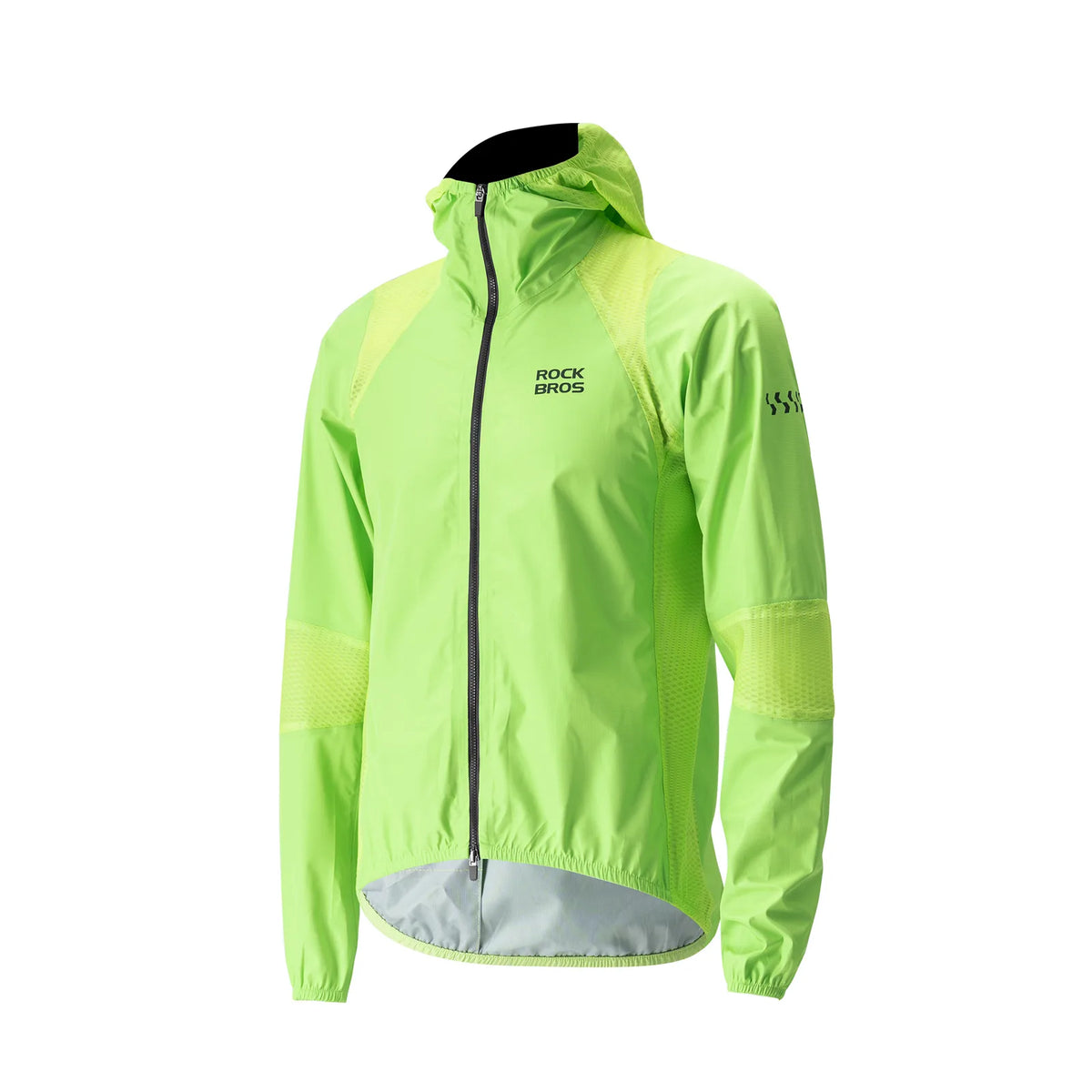 ROCKBROS Men’s Waterproof Cycling Jacket 5000mm, High-Visibility Fluorescent Yellow