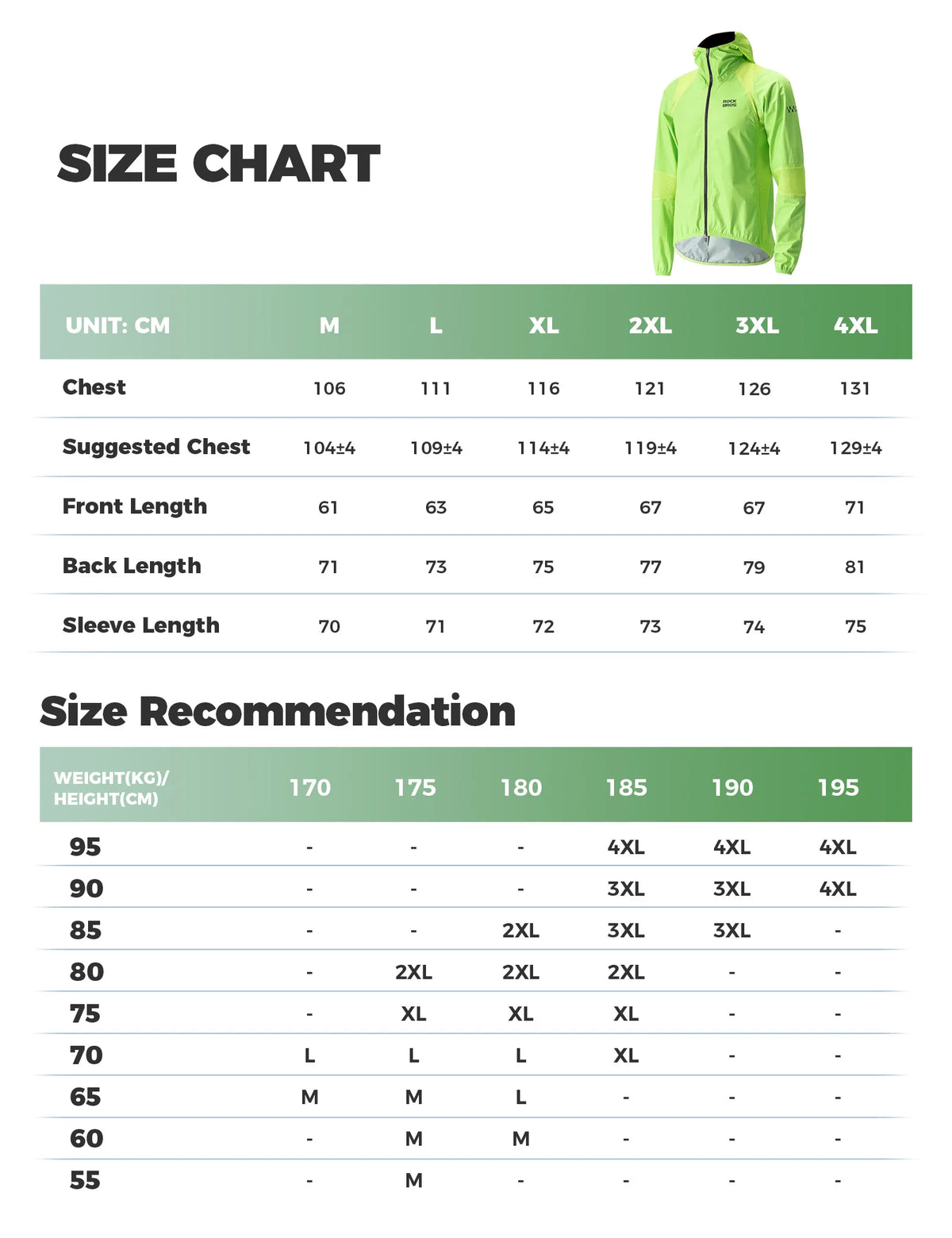 ROCKBROS Men’s Waterproof Cycling Jacket 5000mm, High-Visibility Fluorescent Yellow