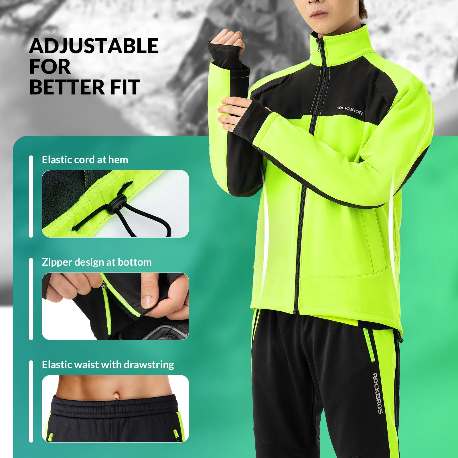 ROCKBROS Winter Thermal Cycling Trousers with Reflective Elements
