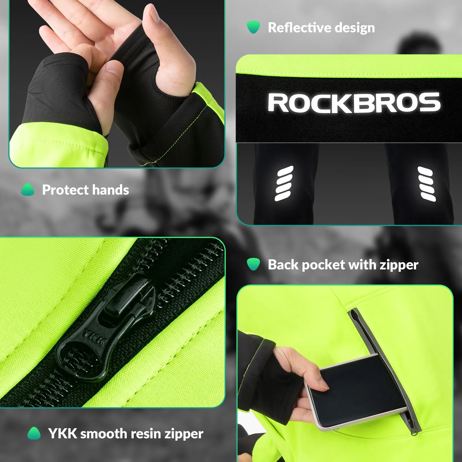 ROCKBROS Winter Thermal Cycling Trousers with Reflective Elements