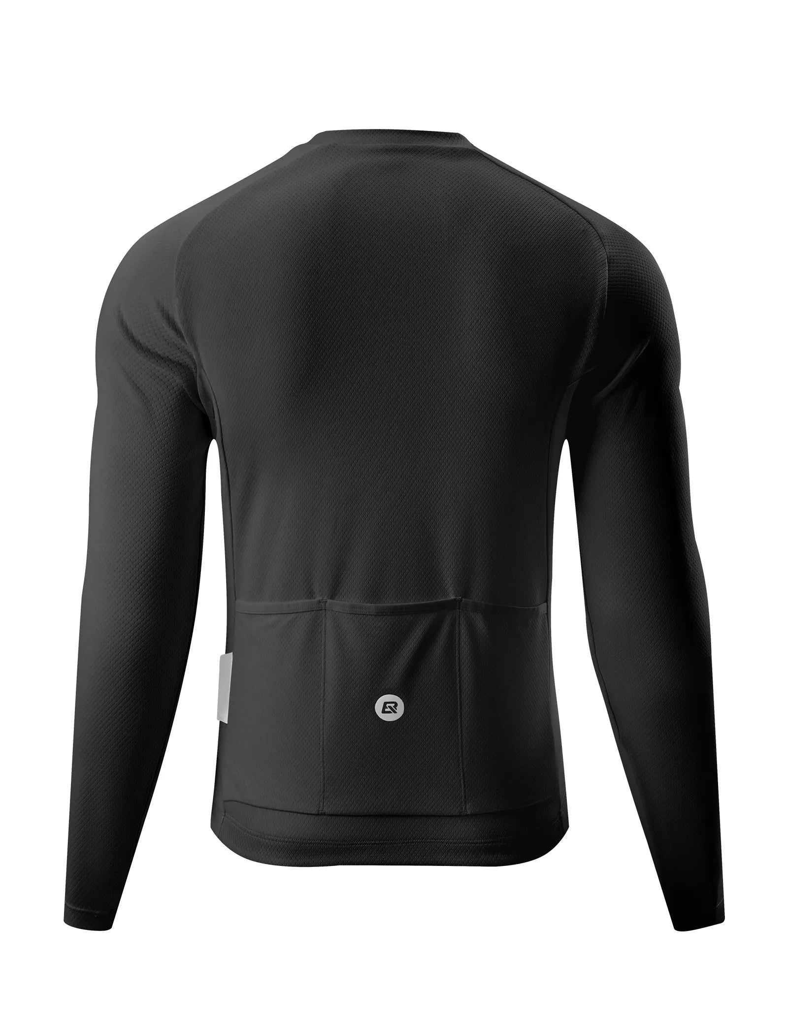 ROCKBROS Men's Zephyra Long Sleeve Cycling Jersey - Lightweight Breathable Half Zip Bike Shirt Front View.
#color_black